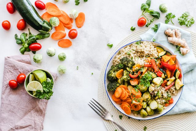 Rojak fruit and vegetable salad with spicy peanut sauce