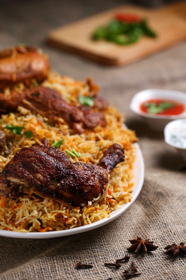 Nasi Kandar rice with assorted curries and sides